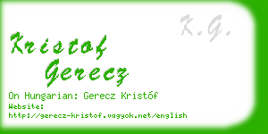 kristof gerecz business card