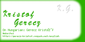 kristof gerecz business card